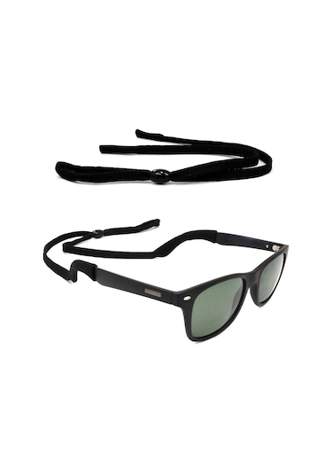 2 Adet Lastikli Siyah Sporcu Gözlük İpi Siyah