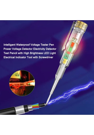 Yifomall Şeffaf Led Voltaj Test Kalemi - Su Geçirmez Ve Darbeye Dayanıklı Elektrik Kontrol Cihazı
