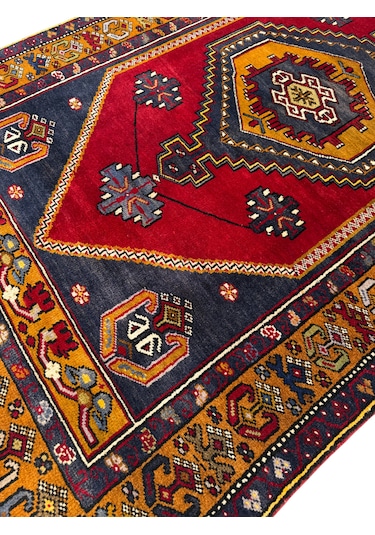 El Dokuma Vintage Yahyalı Halısı 120x211 Eskitme Yün Halı