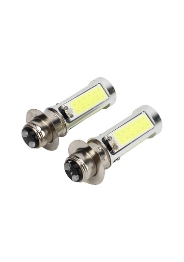 Kosona Motosiklet Farı H6m Px15d P15d25-1 5 Cob Led Beyaz Işık Fokus Lensli 2 Adet Enerji Tasarruflu