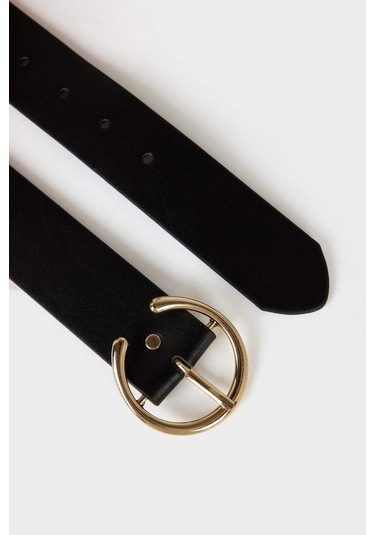 Defacto Kadın Büyük Toka Suni Deri Jean Kemeri F8369axnsbk27 Siyah