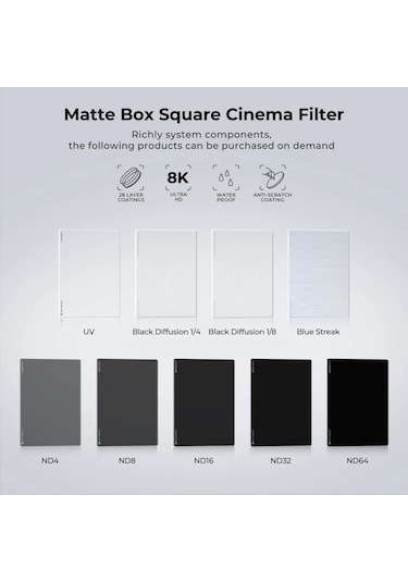 K&f Nano-x Mcuv 4x5.65 Filtre Tilta Ve Smallrig Ve Diğer Matbox İle Uyumlu 4mm Hd Optik Cam