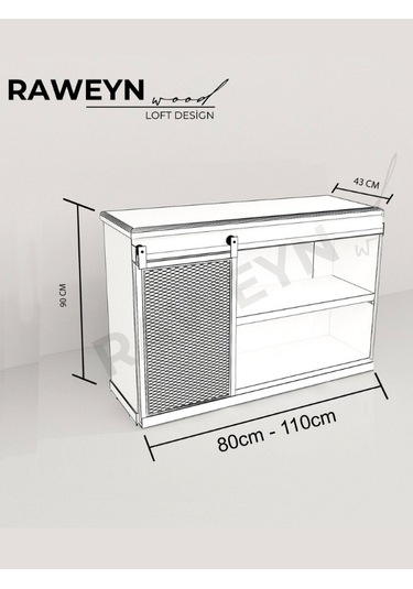 Raweyn Genus Doğal Ahşap Sürgülü Konsol 90cm Açık Ceviz