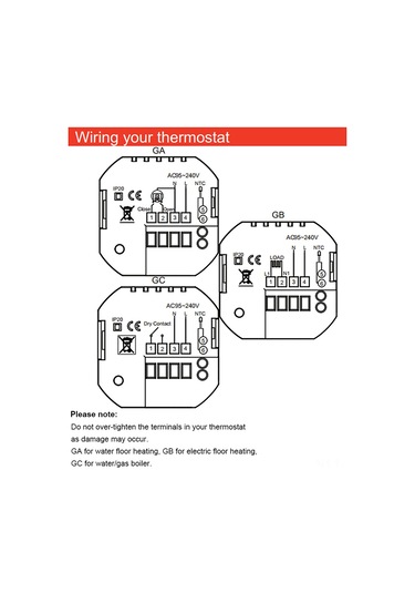 Lemestar Beyaz Su Vantilatörü Akıllı Sıcaklık Kontrol Cihazı Bht-002-ga Modelleri Ev Isıtma Termostatı