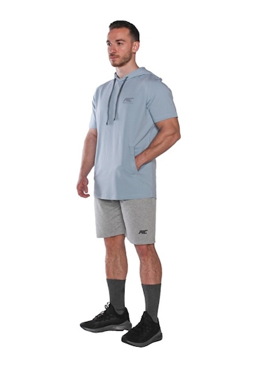 Musclecloth Mc-x Kapüşonlu Kısa Kollu Sweatshirt Açık Mavi