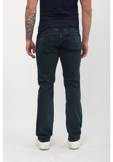 Erkek Likralı Regular Fit Haki Jean Pantolon Haki