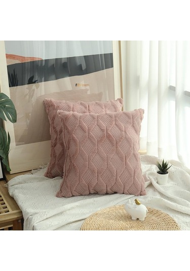 Katı Kanepe Bel Yastık Örtüsü Yastık 40x40/45x45/50x50 Ev İçin Dekoratif Kırlent Kılıfı Açık Pembe