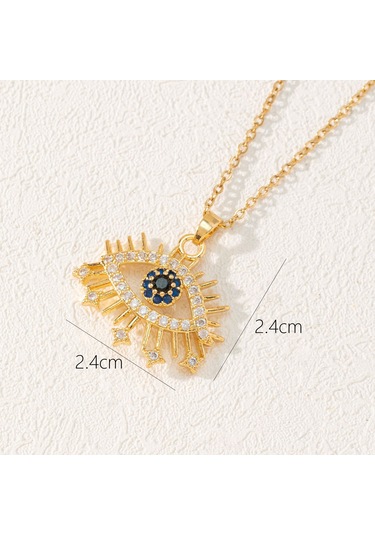 Takı: Titanyum Çelik Köprücük Kimi Zinciri, Renkli Zirkon Taşlı Göz Pandantif, Şeytan Gözü Kolye Beyaz - Mor