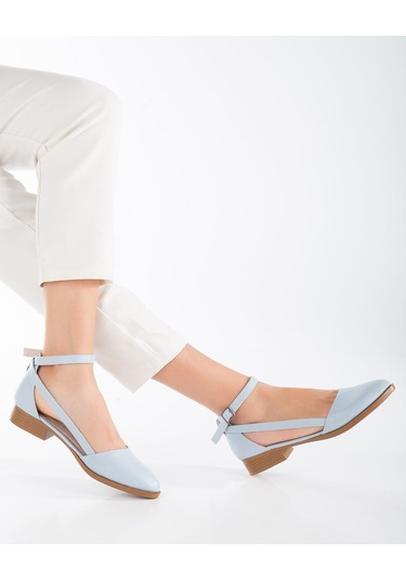 Rayna Kısa Topuk Cilt Ayakkabı Mavi
