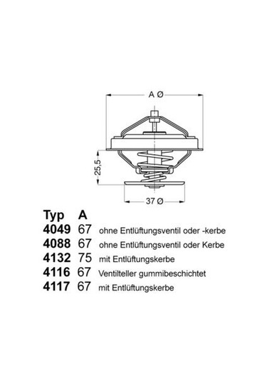 WAHLER 4116.87D1 Termostat Transporter T4 Lt35 Crafter 06- 2.5 TDI BJK Bjl Bjm 2.4 Aja Acv Anj Avr 87°C
