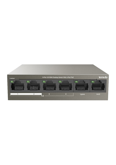 Tenda TEF1106P-4-63W 6 Port 10/100 Mbps 2 Up Link 4 Port Poe Switch
