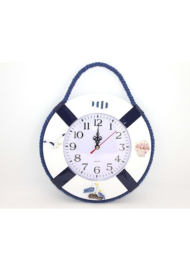 Kenpazar Ahşap Marin Duvara Asmalı Saat çok Renkli