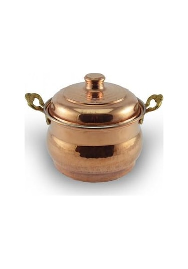 Turna Bakır Maraş Güveç Tencere 1 No 18 CM El Dövme Kırmızı