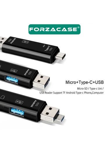 Forzacase FC983 5in1 Usb Micro Sd/ Tf Usb 3.0 Type-c Micro Usb Kart Okuyucu