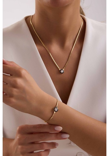 Çağla Set Altın Kolye, Bileklik T13986