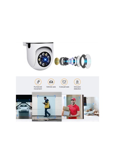 Wezone 1080p Akıllı Wifi Kamera: 360 Görüş, Gece Görüşü, İki Yönlü Ses, Hareket Algılama, Ev Ve Ofis İçin Kablosuz Güvenlik Kamerası Beyaz