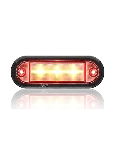 Sanel 12v-24v Parmak Lamba 3-ledli Kablolu Kırmızı 84.3 29.8 Mm E9