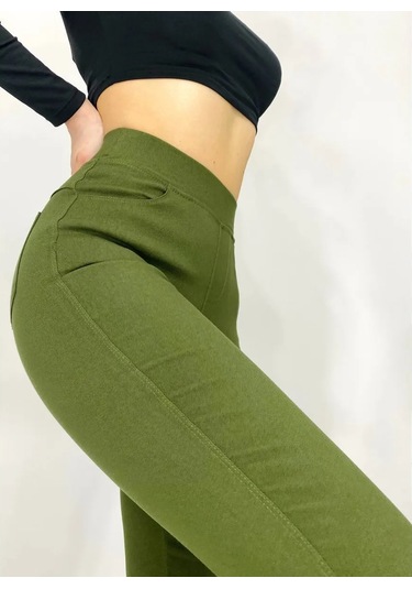 Natasha Beautıful Lastikli Jegging / Tüysüz 85287562 Khaki