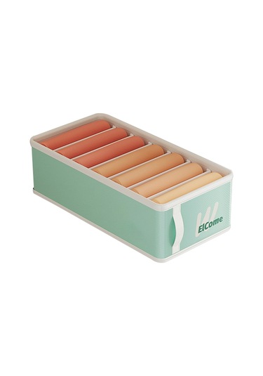 Cbtx Küçük 7 Bölmeli Katlanabilir Neme Dayanıklı Pantolon Saklama Kutusu - Açık Yeşil