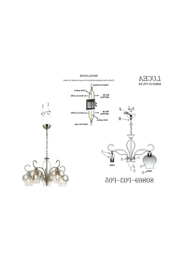 5'li Aydınlatma Avize Seti - E27 Soket 01G Taba