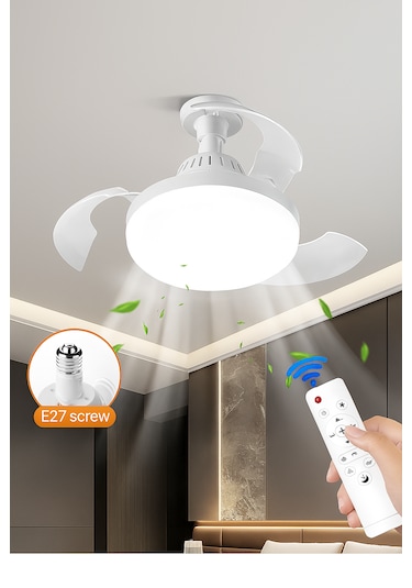 Led Işıklı Katlanabilir Akıllı Tavan Vantilatörü Sessiz Fan