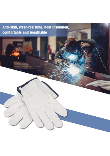 Mufunye Koyun Derisi Kaynakçılık Eldiveni - Kaynak, Kesim, Metal Dövme İşleri İçin Kayganlık Engelleme, Isı Yalıtımı Ve Dayanıklılık