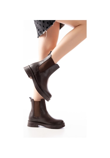 02-2137 Kahverengi Lastikli Günlük Kadın Bot Kahve