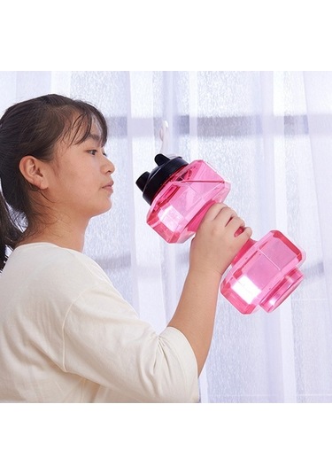 Novahub Yeni Yaratıcı Spor Şişesi 2600ml Kapasiteli Plastik Dambıl Fincan, Fitness Kupası, Sonbahar-kış Reklam Su Bardağı, Sarı, Çok Renkli 2600ml Dambıl Fincan Çok Renkli