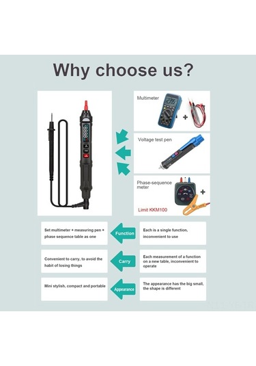 Besthome1 Kkm99/kkm100 Akıllı Multimetre - Otomatik Ölçüm, Renkli Ekran, Geniş Fonksiyonlu Cep Multimetre