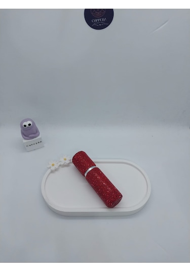 Parıldayan Elmas İşlemeli Mini Doldurulabilir Parfüm Şişesi 10 Ml Kırmızı Hacim 10 Ml