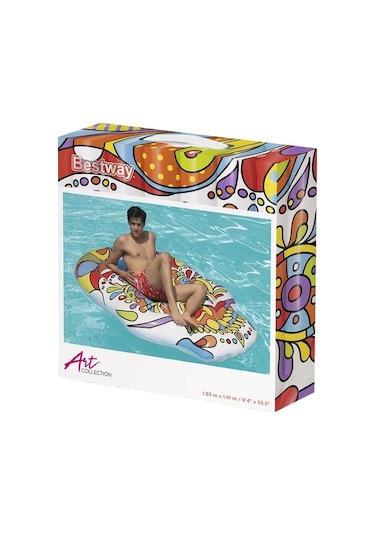 Bestway 43194 Pop Desenli Skull Ada Yatak 193 Cm Çok Renkli