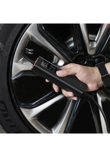 Didadodo Baseus Mini Dijital Lastik Şişirme Pompası, Siyah Led Işıklı, Hızlı Şarj