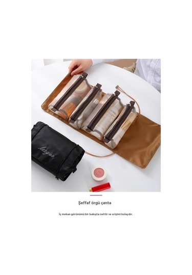 Trendooze Taşınabilir Kozmetik Çıkarılabilir Çantası-yeşil Arada 4'ü 1 Ko Yeşil