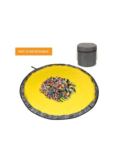 Didadodo Katlanır Oyuncak Sepeti Ve Oyun Halısı - Koyu Gri Çocuk Organizatörü Taşınabilir Koyu Gri