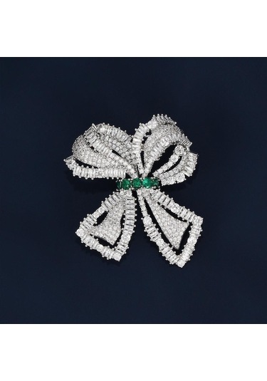 Novahub Ağır Sanayi Fransız Takıları Üst Düzey Zarif Fiyonk Bakır Broş Mizaç Kadın Abiye Yüksek Duyu Beyaz Beyaz