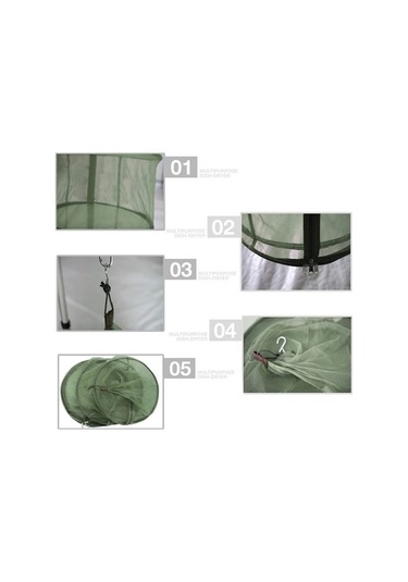 Wondernest Yeşil Örgü Nefes Kurutma Kurutma Katmanlar Jialan Çanak Balık Asılı 3 Tq Yeşil