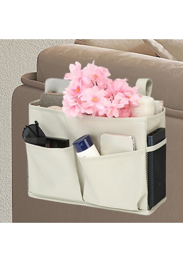 Homyl Dergi Için Başucu Caddy Asılı Yatak Düzenleyici Hafif Açık Gri