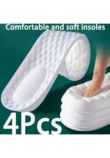 Gateesat Siyah 4 Parça Rahat Tabanlık Nefes Alabilir Spor Ayakkabı İçin Eu43-44