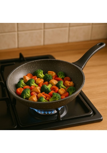 Thermoad Granit Döküm Wok Tava 28cm - Gri Gri