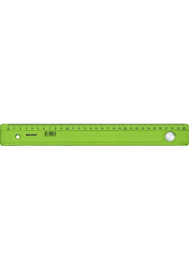 Brons Plastik Renkli Cetvel 30 CM Yeşil