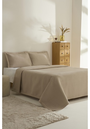Karaca Home Juno Çift Kişilik Yatak Örtüsü Bej Bej
