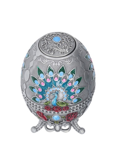 Moveevo Zinc Alloy Kuru Tahta Çıkartıcı Kutusu - Peacock Desenli, Şarj Açıcı Ve Mutfak Dekorasyonu - Gümüş Renk Diğer