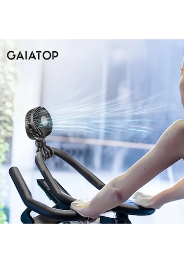 Boatshop1 Gaiatop Mini Taşınabilir Şarj Edilebilir Ahtapot Fan Siyah 3 Ayarlı 360 Dönebilir El Tipi