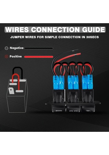 Motion003 O3l B Uc Joystick Anahtarlı Aluminyum Panel Onceden Baglı Anahtarlar Mavi Led Arabalar Tekne Yatlar Rv Kamyonlar Icin Pilsiz