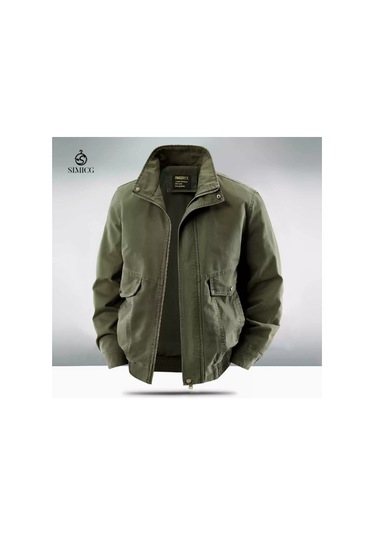 Pamuklu, Çok Cepli Dik Yaka Ceket Ordu Yeşili