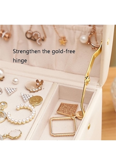 Dancemonkey Cbtx Üç Katlı Mücevher Kutusu, Pu Deri Kolye Küpe Yüzük Saklama Kutusu, Kilitli 17x14x13cm Koyu Mavi Koyu Mavi