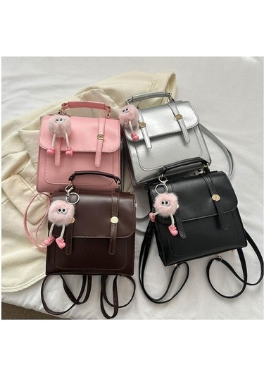 Ganzhoushop Yeni Tek Stili Sırt Sırt Rahat Omuz Moda Minimalist Küçük Kadın Kadın Çantası Çantası Çantası Çantası Çanta Black Akademi Jv Siyah