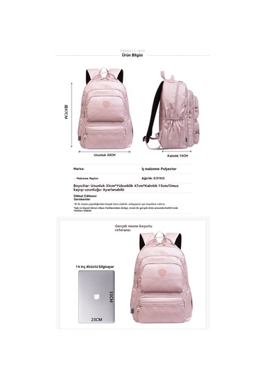 Kadın Seyahat Çantası Büyük Kapasiteli Öğrenci Omuz Çantası Büyük Dağcılık Çantası Gri