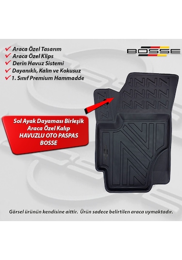 Hyundai Accent Era Paspas Araca Özel 2006 2012 BOSSE 3D Havuzlu Oto Paspas Paspas