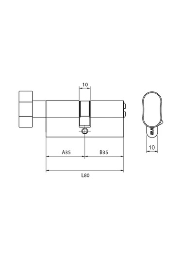 Dorf Düğmeli Kilit Sürgüsü Merkez 80 Mm 40x40 220460985